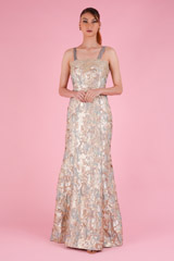 Golden Off Shoulder Gown3984 video